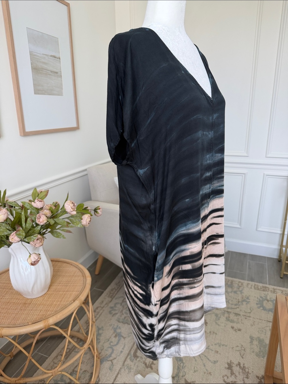 River + Sky Brooklyn Dress Hand Dyed EcoVero Resortwear Coastal Boho M - Picture 8 of 13